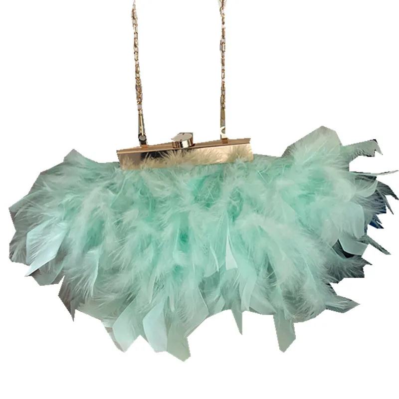 For Women Party Evening Clutch Bag Shoulder Bag Designer Wedding dinner feather bag Luxury Feather Purses and Handbags