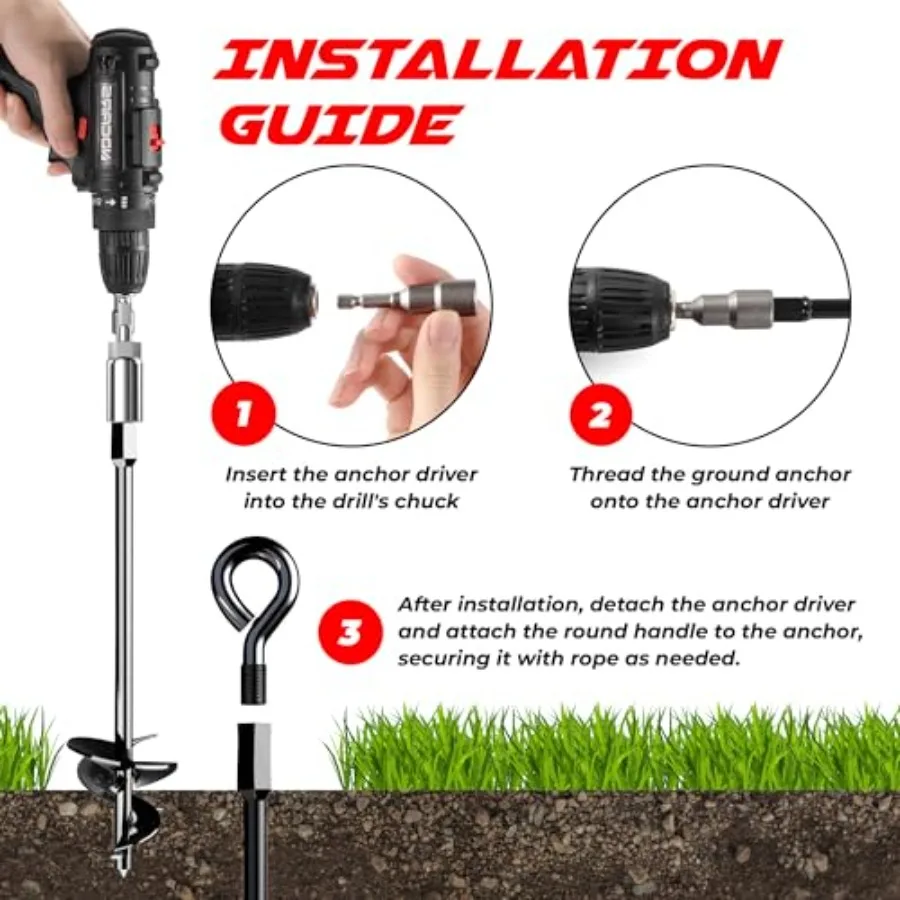 15 مرساة أرضية برغي شديدة التحمل للرياح العالية، مراسي أرضية موثوقة لتركيب آمن لخيم مجموعات التأرجح Tr #5