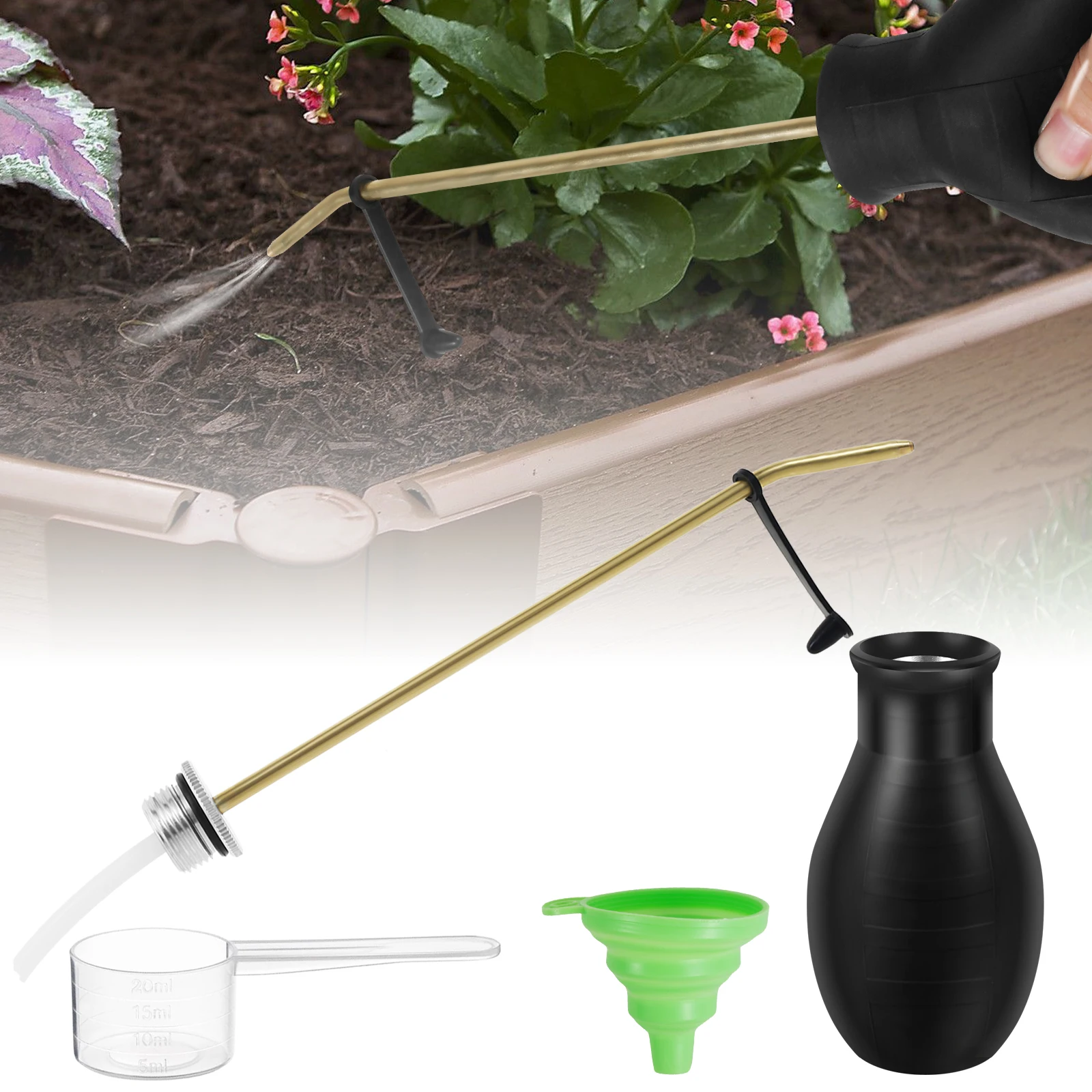 Diatomaceous Earth Duster Rubber Garden Powder Applicator Removable Bulb Duster Sprayer Practical Powder Duster for Professional