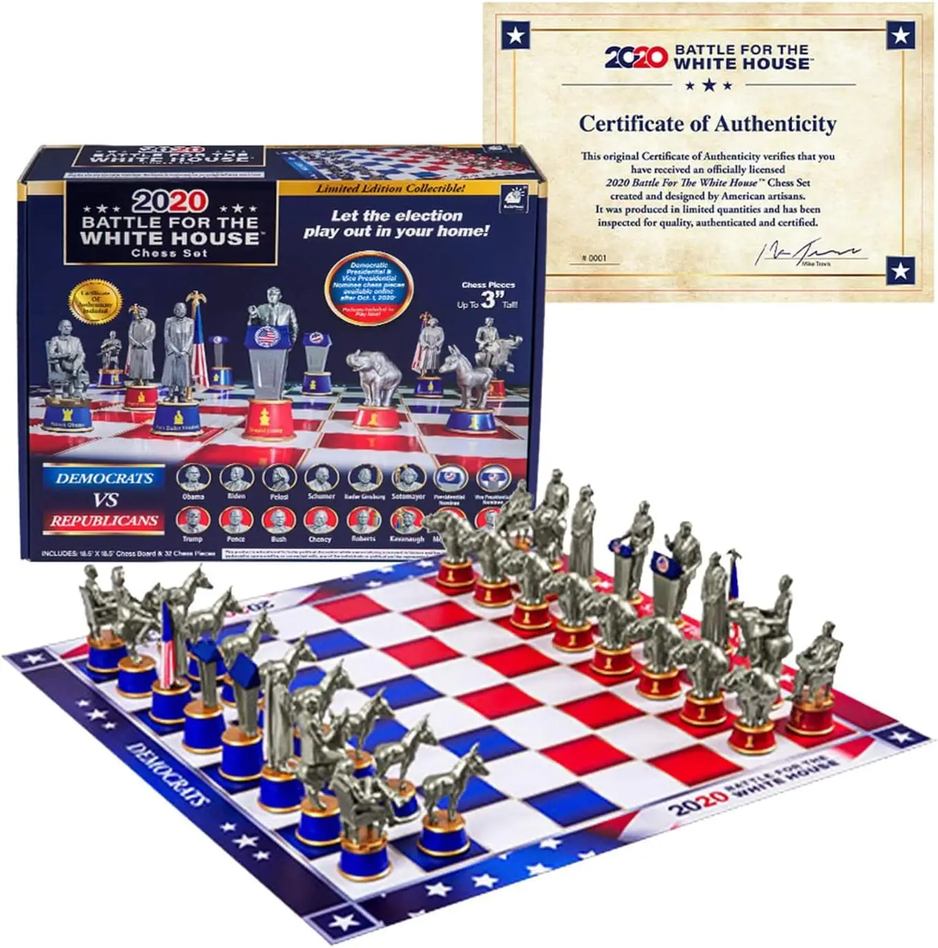 

Edition 2020 Battle for The White House Chess Set Board Game by BulbHead - Chess Pieces Look Just Like