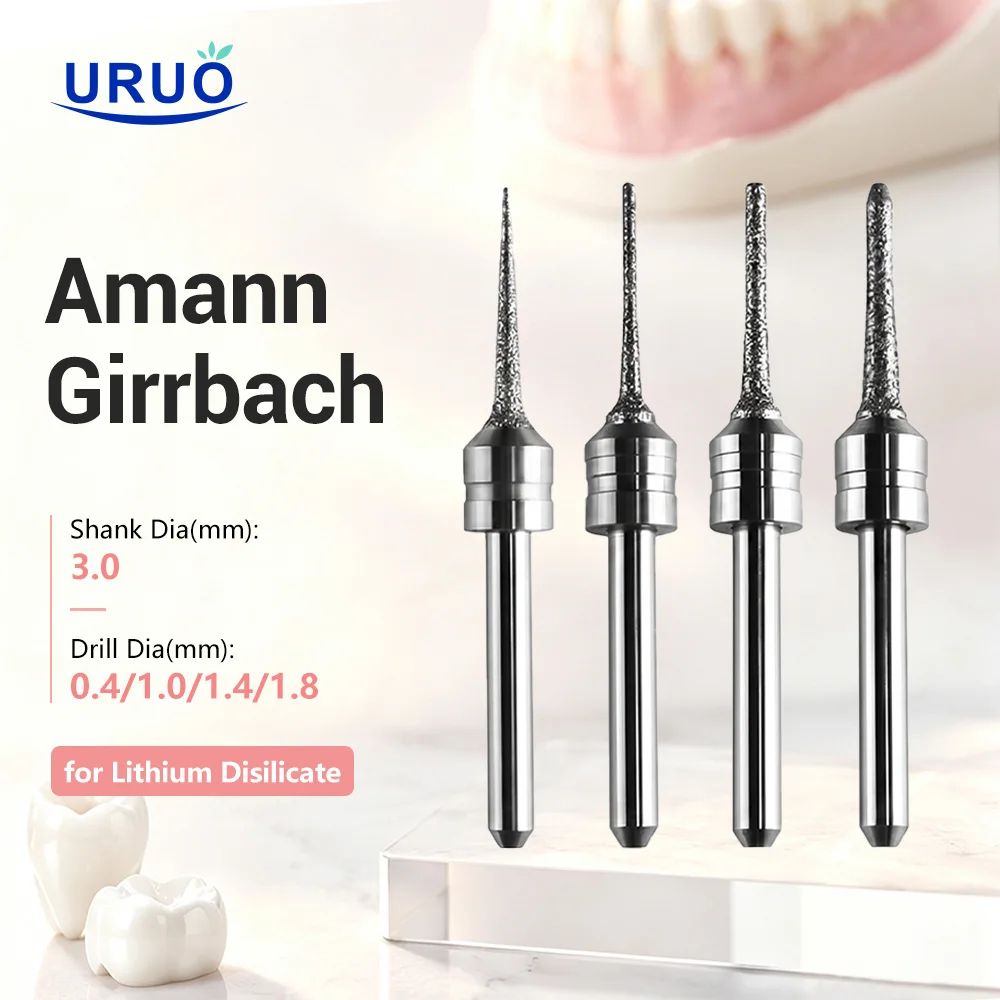 4pcs/ set Dental Miling Burs for Amann Girrbach Lithium Disilicate Grinding Tools CAD CAM Milling Machice Cutting Burs
