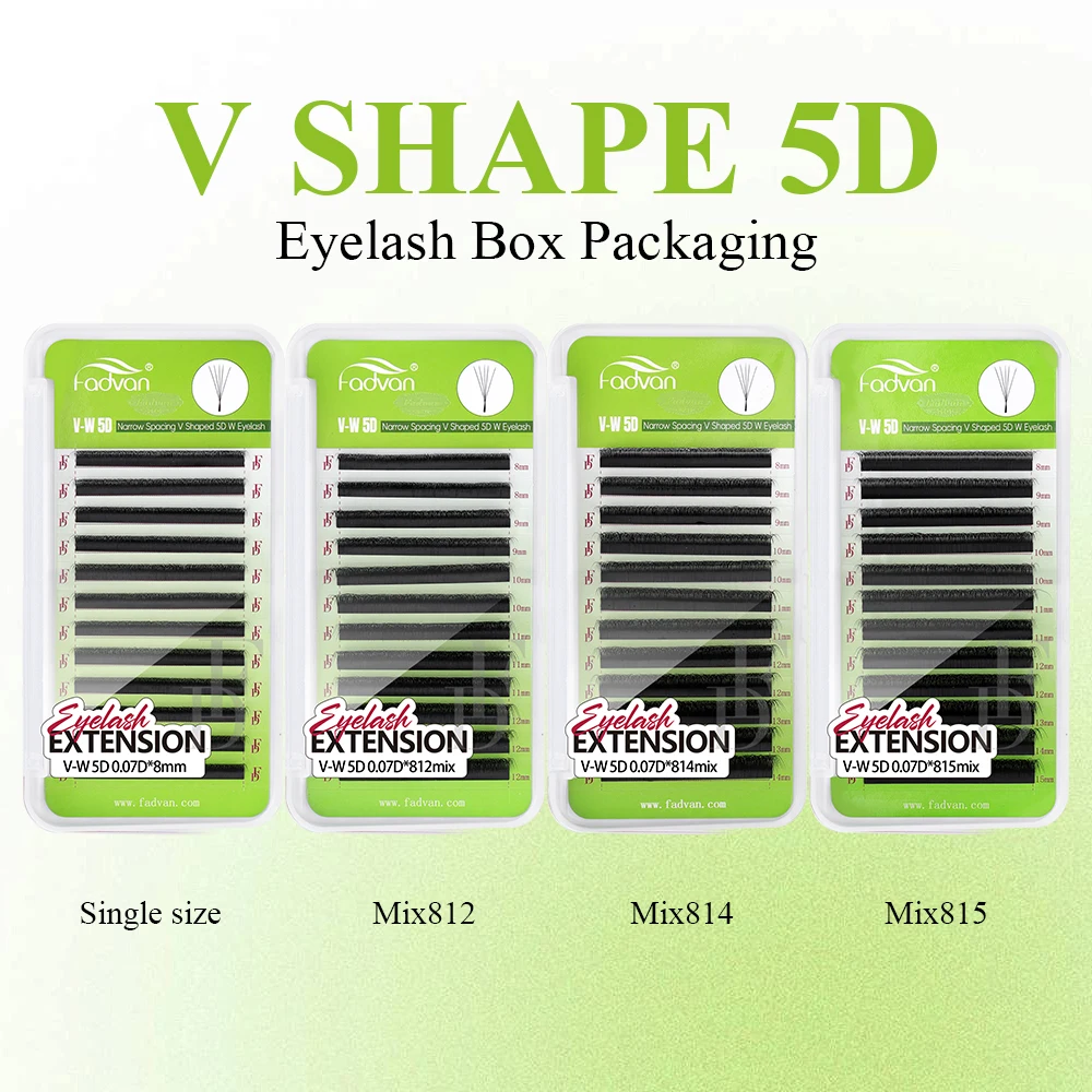FADVAN V-Form 5D W Wimpernverlängerung 12 Reihen Schmale 5D Fächer Dramatische Mega-Volumen-Wimpern – Detail 1