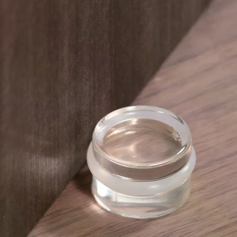 Acrylic Door Stopper Transparent Cylindrical Anti-Collision Buffer To Protect Walls And Furniture Self Adhesive Door Stopper