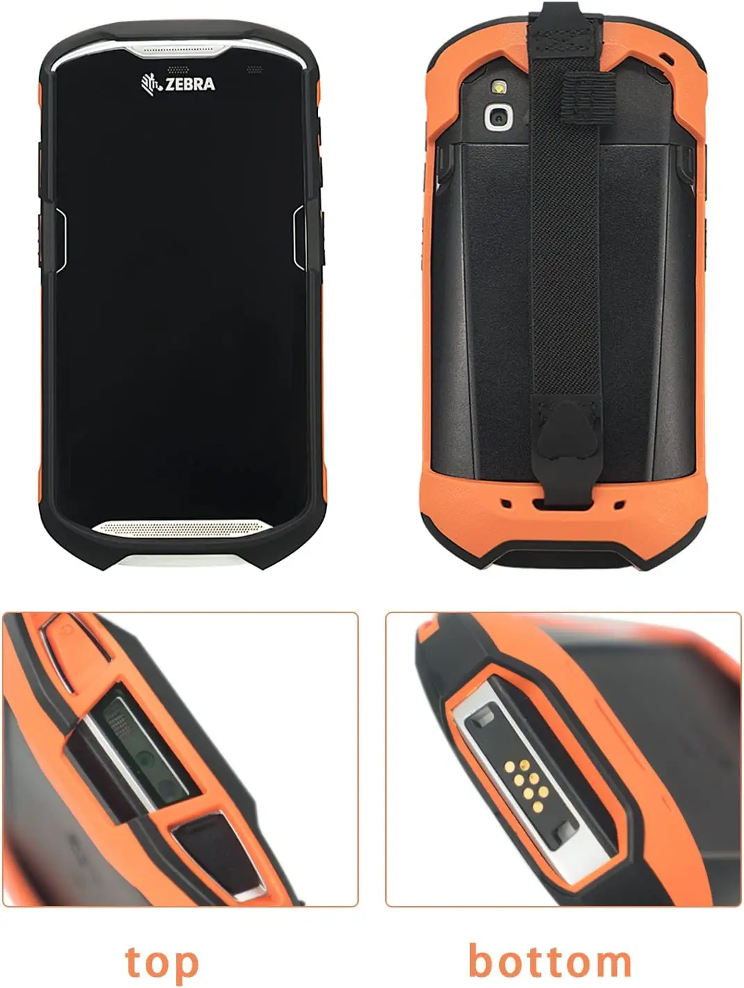 Protective Cover Case Rugged Boot with Hand Strap for Zebra TC51 TC52 TC56 TC57 TC510K,Scanner Accessories (Orange)