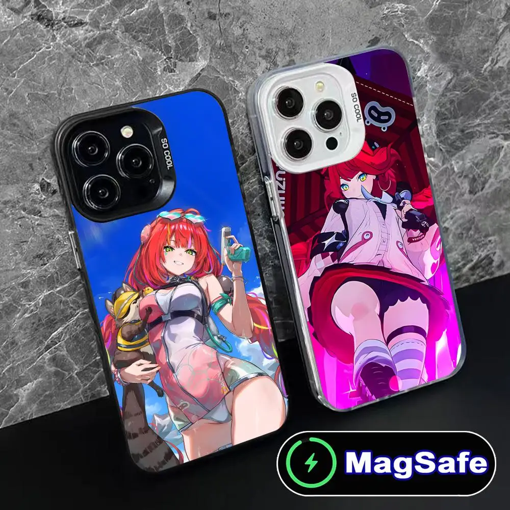 

Чехол для телефона ZZZ Ukinami Yuzuha для iPhone 16, 15, 14, 13, 12, 11 Pro Max Plus, полупрозрачный цветной защитный чехол MagSafe для мобильных телефонов