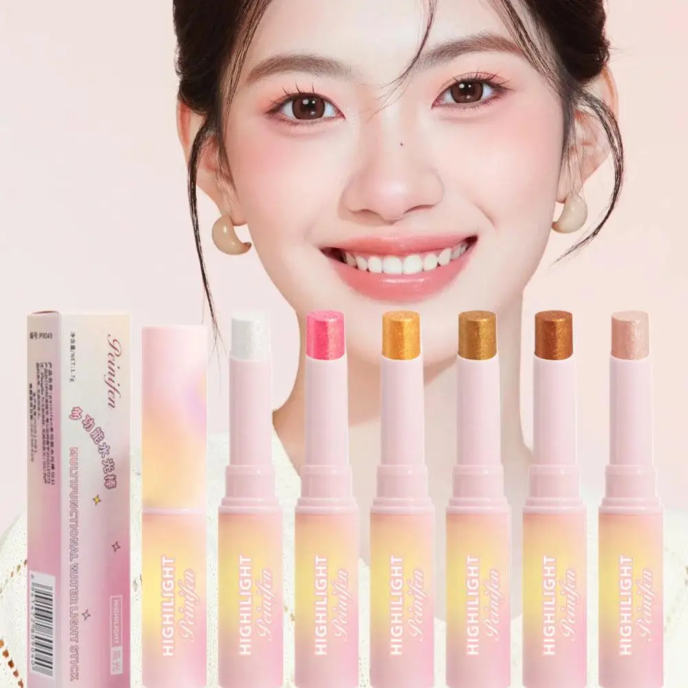 6 kleuren multifunctionele Crystal Jelly Highlight oogschaduwstick Super glanzende meerkleurige oogschaduw lippenstift Highlight Stick