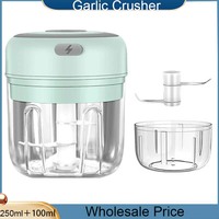 100/250mL Powerful Garlic Mincer Mini Electric Garlic Chopper USB Charging Ginger Garlic Onion Meat Garlic Crusher Food Chopper