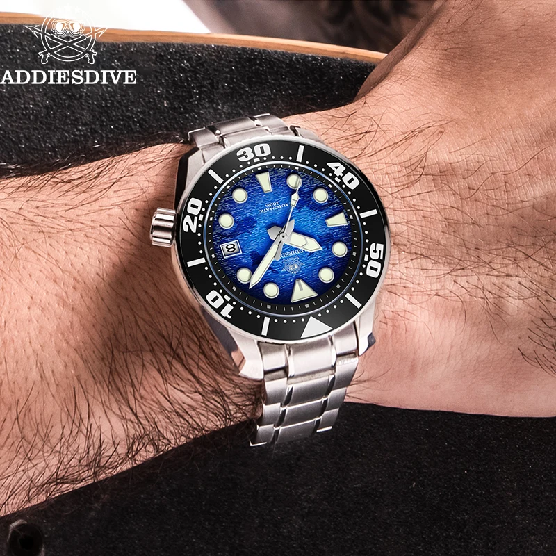 

ADDIESDIVE Men's Sapphire Glass Mechanical Watch Waterproof Ceramic Bezel Luminous Automatic Watches Luxury Steel Diving Watch