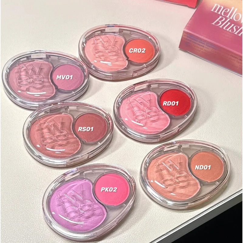 Korea Fwee Dual Colour Blusher Mellow Dual Matte Lightweight Long-lasting Waterproof Brighten Cheek Tint Beauty Makeup Cosmetics