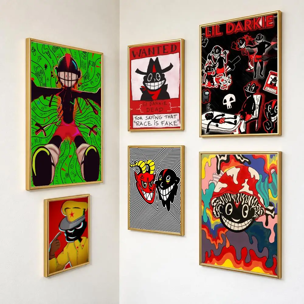 Alternative Expressive Artist L-Lil Darkie Poster Peel And Stick PP Series HD Frameless Wall Indoor Decor Gift