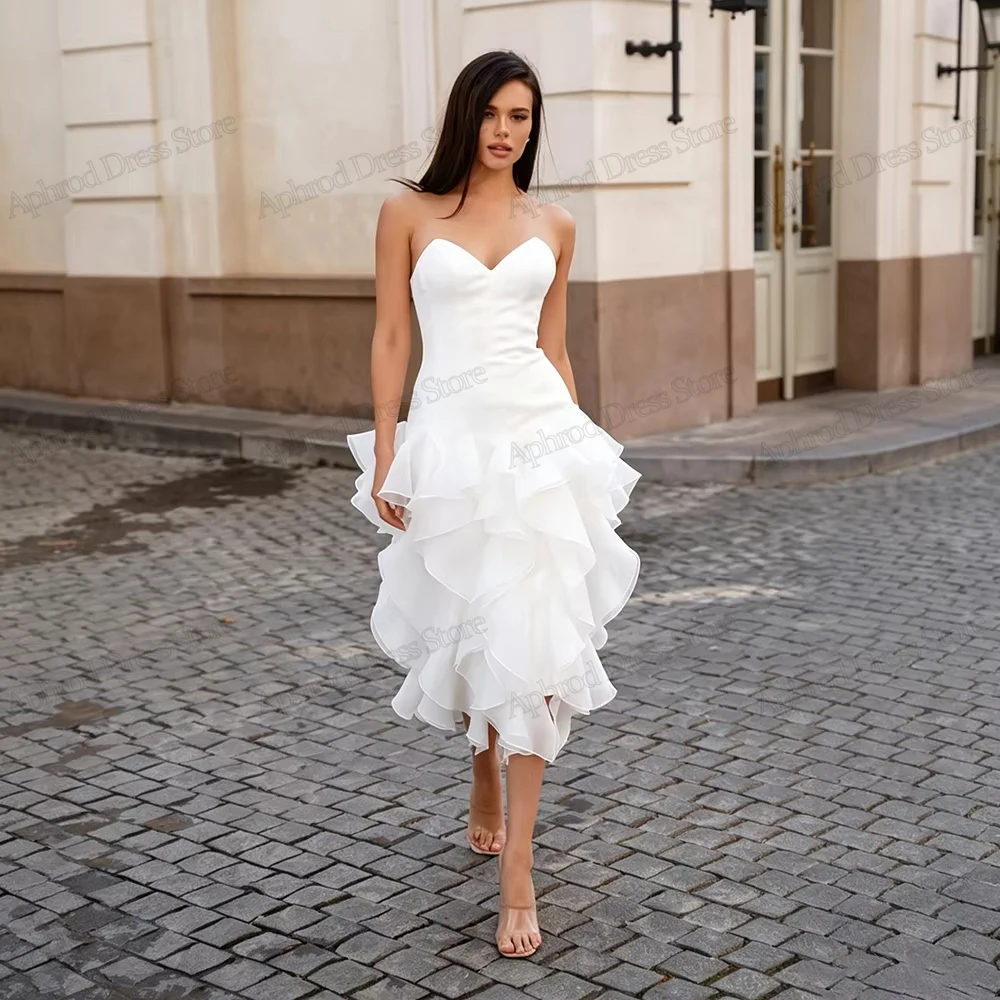 

Glamorous Wedding Dresses Elegant Bridal Gowns Sleeveless Backless Knee Length Robes For Women Customized Vestidos De Novia 2026