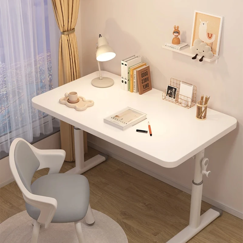 Lifting children's study desk, simple desk, primary school student desk and chair set, home bedroom table