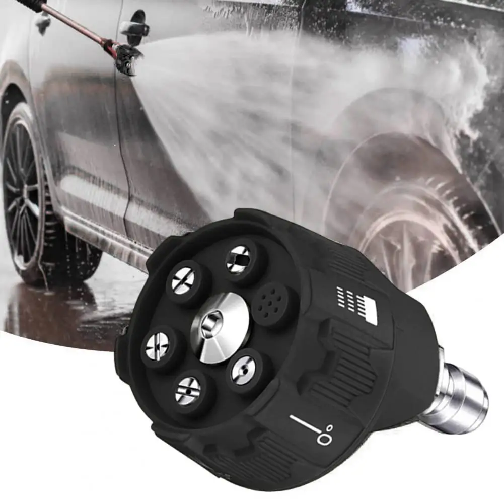 Multi-angle Spray Nozzle High Pressure Washer Nozzle 6-in-1 Quick Change Spray Tip Adjustable 0-15-25-40 Degree Rinse Settings