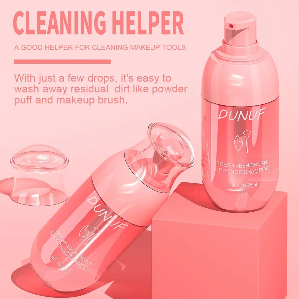 DUNUF 55ML Makeup Brush Cleaning Spray Quick Sponge Brush No Clean Dry Cleaning Box Eyes Cheek Lips Excess Powder Cleaning Tool