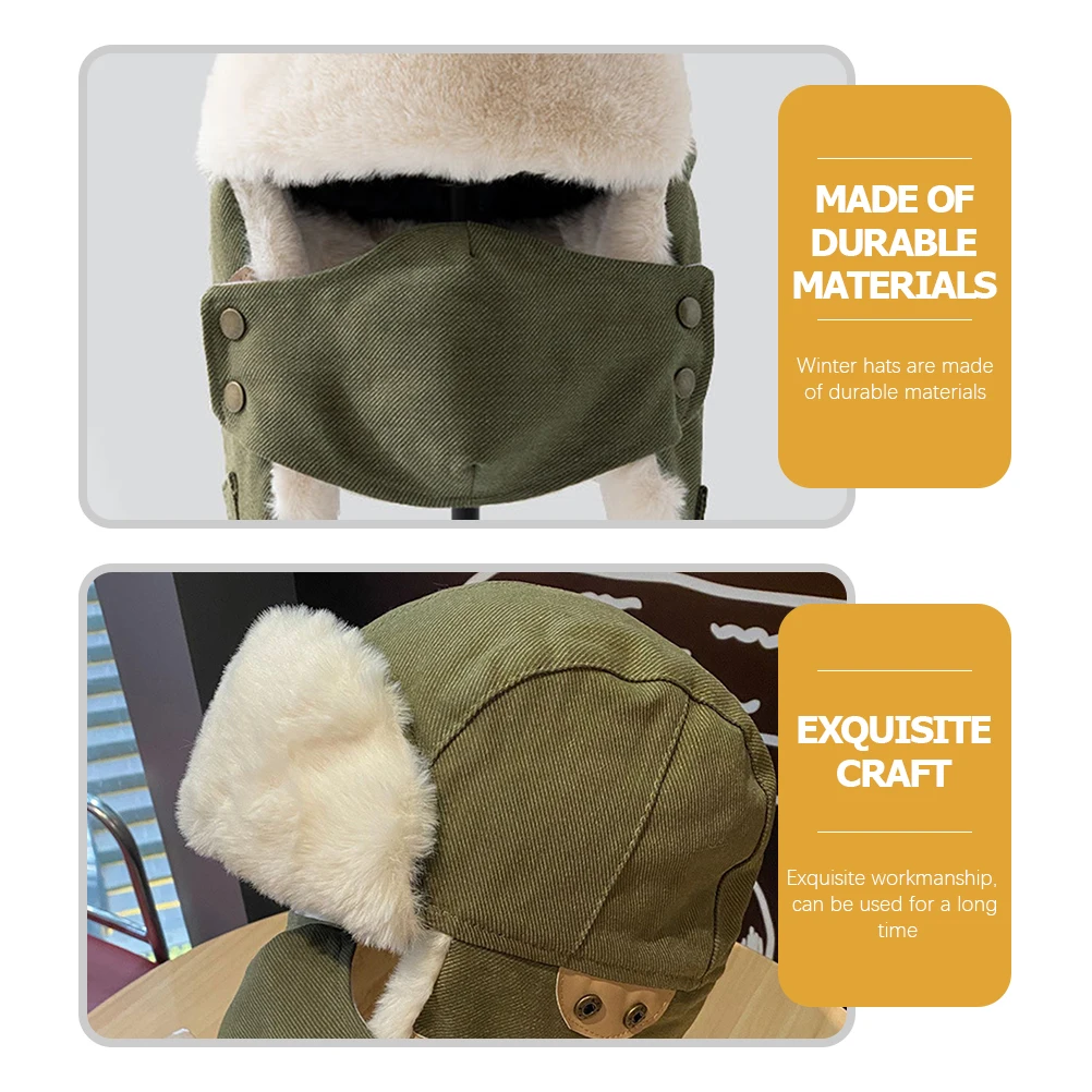 

Windproof and Thermal Cotton Hat Hats for Men Ski Winter Thickened Caps Cold Weather Hunting Gear Women's Protection