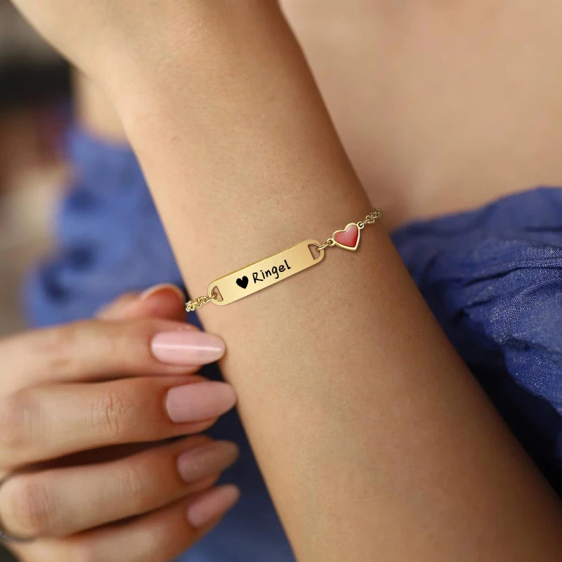 Personalisiertes Baby-Namensarmband 14K Vergoldet Individuelles ID-Armband für Mädchen Jungen Maßgefertigtes Textarmband Neugeborenen-Geschenk – Detail 1