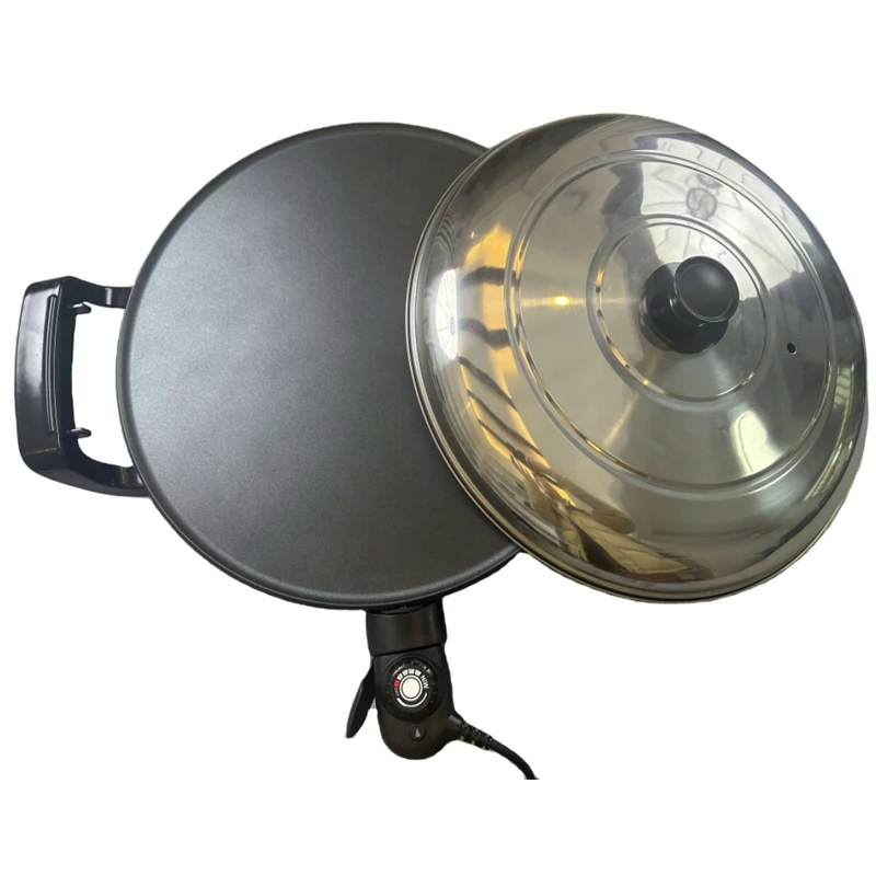 1 قطعة 47 سنتيمتر Mogogo مقلاة كهربائية المحمولة موقد كهربائي للبيتزا فلاتبريد بيتا التورتيلا موغوغو ميتاد الاثيوبية مع غطاء #1