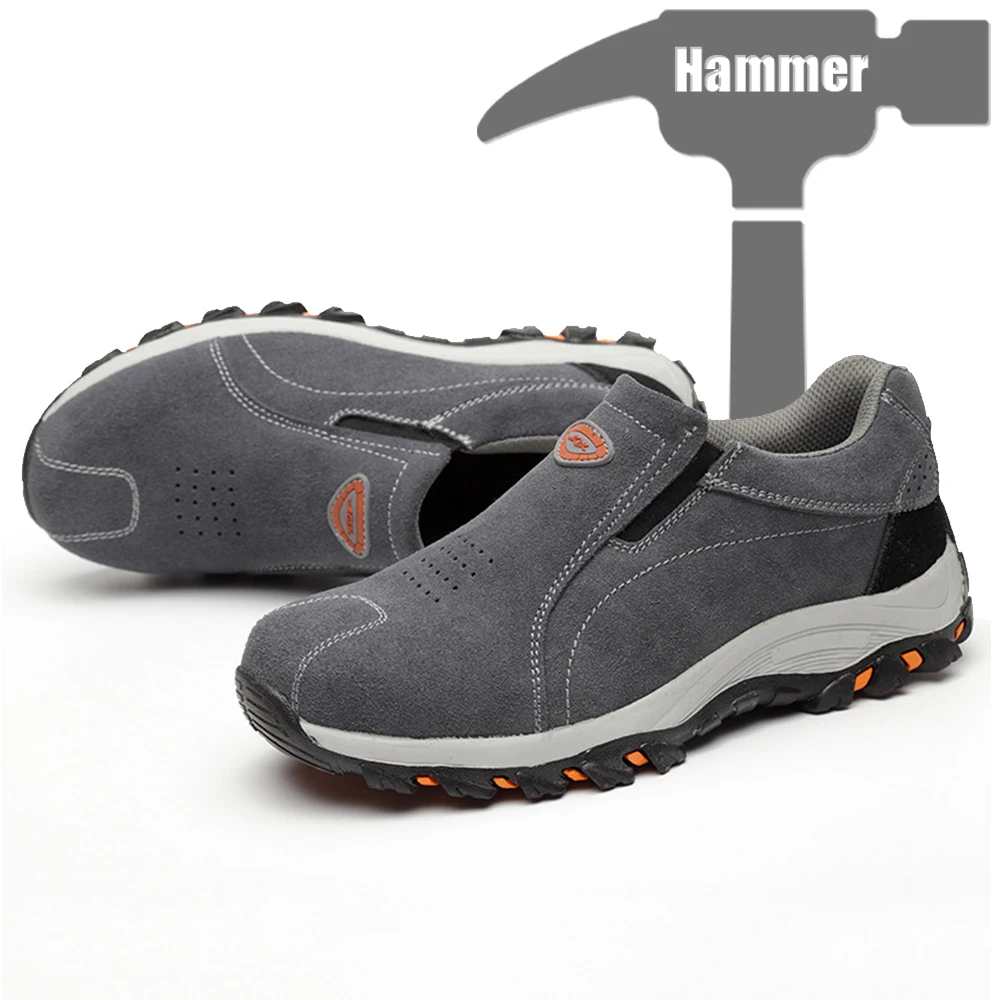 New Microdermabrasion Breathable Comfortable Soft Safety Shoes Men's Anti-smashing Anti-puncture Steel Toe Head Electric