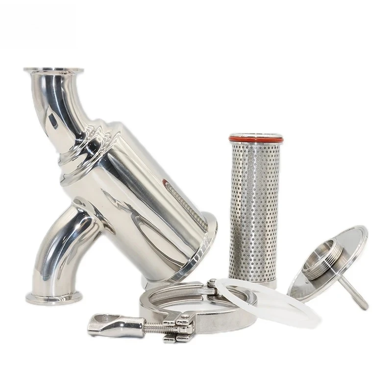 1.5 Inch 100 Mesh Strainer Insert Honey Stainless Steel 304 316L Sanitary Tri Clamp Y-Type Elbow Filter
