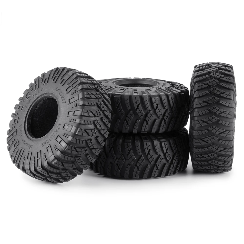 AXSPEED 1/4 ชิ้น 1.9 นิ้ว 122 มิลลิเมตรยางล้อยางใส่ฟองน้ําสําหรับ Axial SCX10 III TRX-4 1/10 RC รถรถบรรทุกมอนสเตอร์อะไหล่