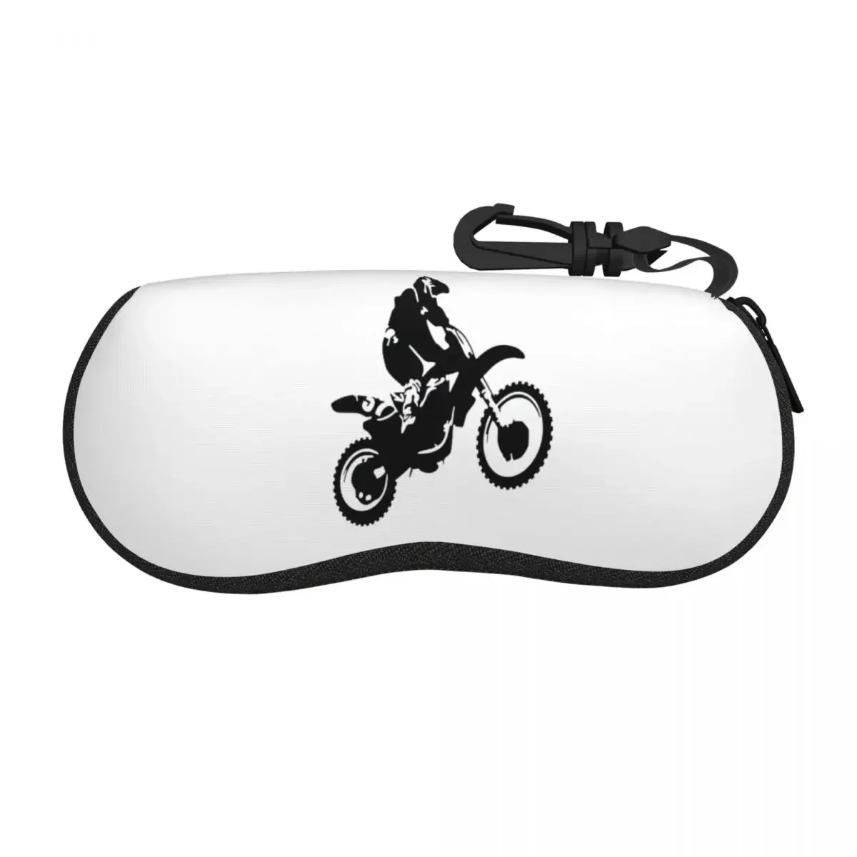 

Moto X Dirt Bike Monotone Vector Art - Черный чехол для очков Портативная коробка для солнцезащитных очков Женская и мужская мягкая сумка для очков