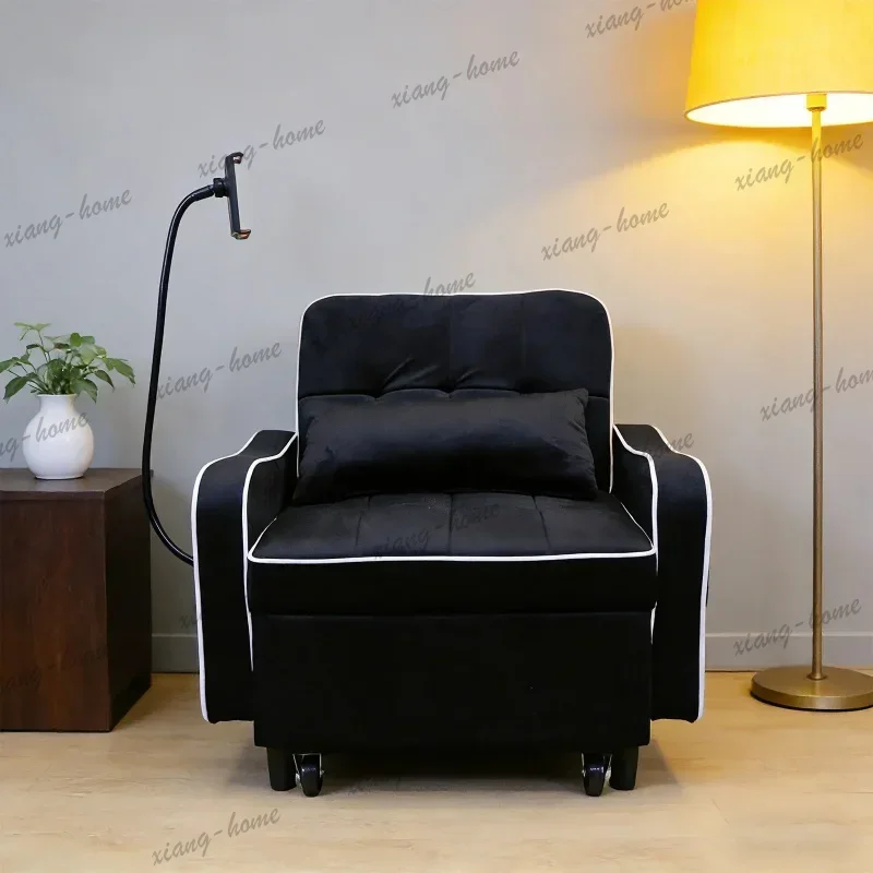 FG Multifunctional 3‑in‑1 Convertible Sofa Chair, Pull‑Out Sleeper Bed with Wheels, USB Port & Wing Table for Living Room Bedroo