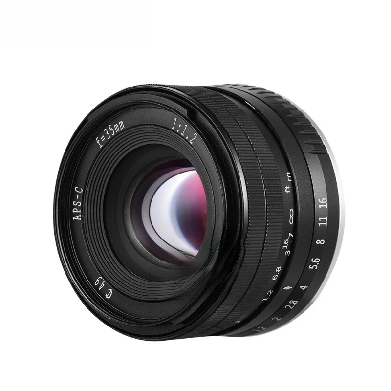 35MM F1.2 large aperture manual fixed focus lens is suitable for Sony micro-single A6300 A6400 NEX series