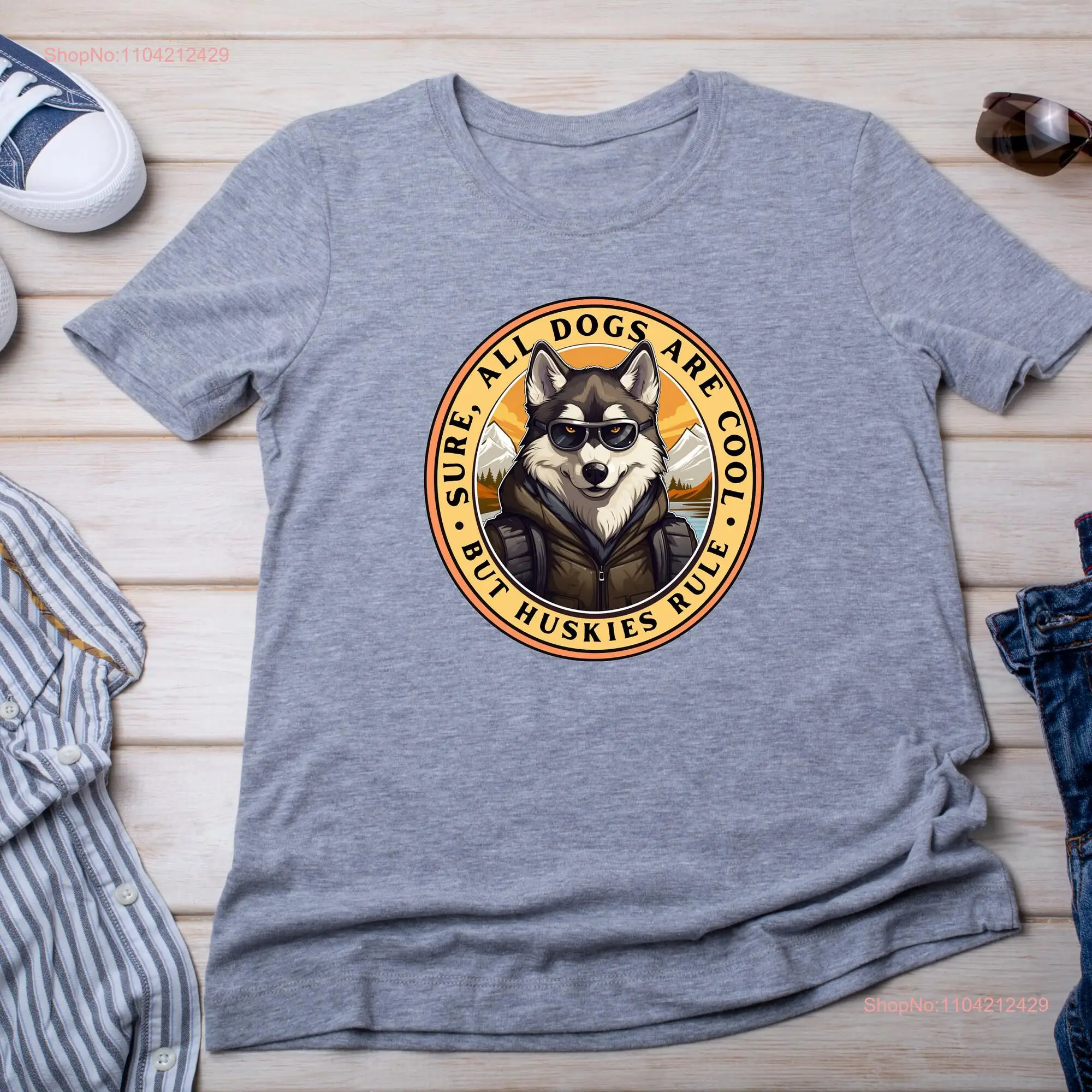 Sure all dogs are cool But huskies rule stylized t shirt Siberian husky long or short sleeves