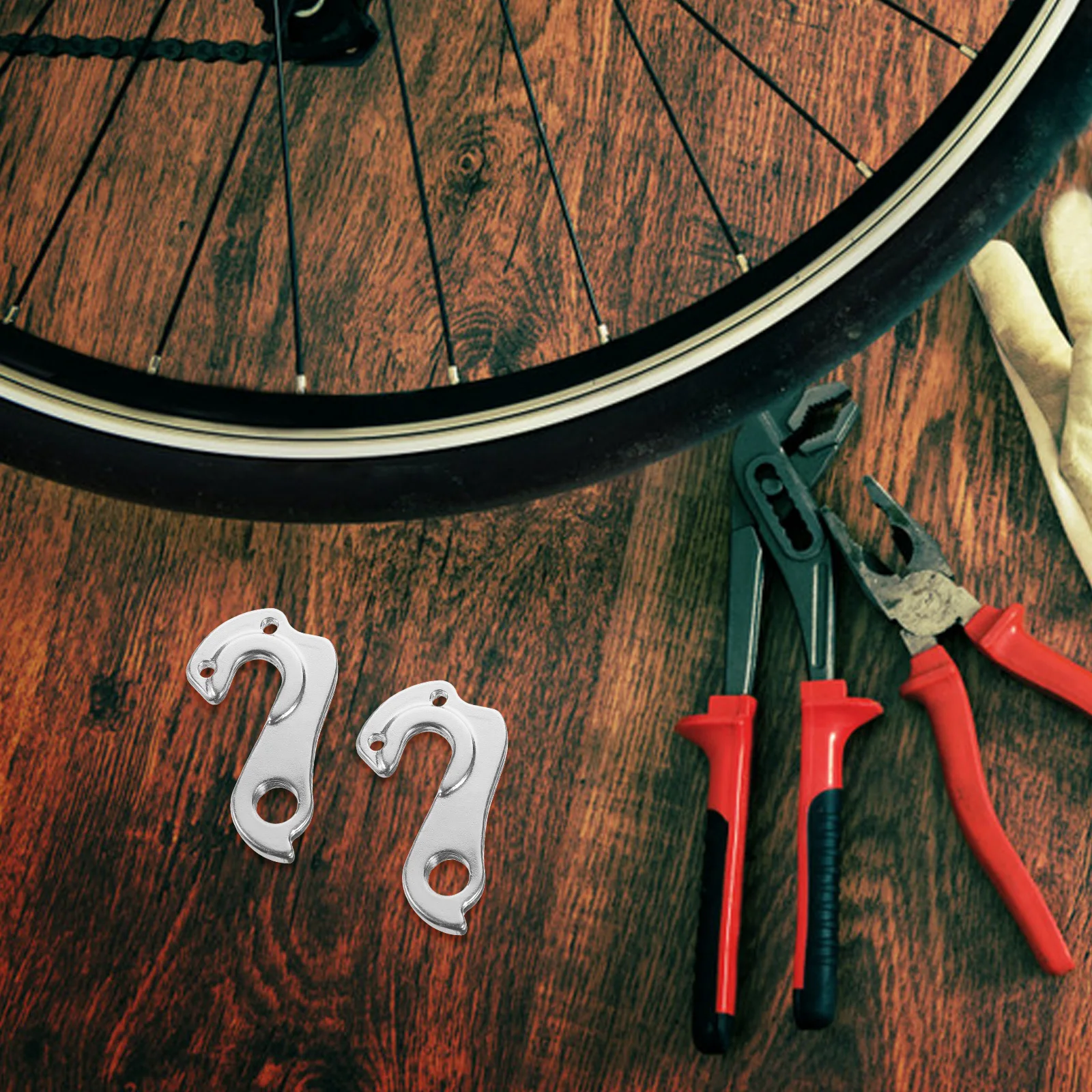 

2Pcs Aluminum Alloy Bike Hanger Rear Derailleur Link for Frame Tail Hook Replacement Easy to Install Bike Frame Tail Hook