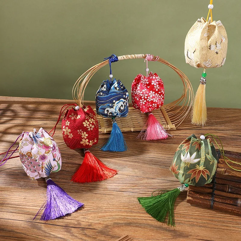 Dragon Boat Festival DIY Aromatherapy Pouch Empty Bag Personal Carrying Embroidered Mint Leaf Hanging Ornament Small Gift