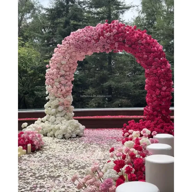 Wholesale White/Pink/Red 10ft+ New Styles Super-Large Silk & Metal Wedding Event Party Arch Flower Decorations