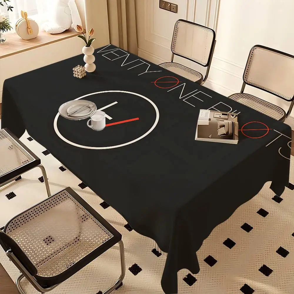 T-Twenty One Pilots Band Washable TableCloth for Wedding Party Dining Banquet Decoration Luxuriou Table Table Protector Cloth