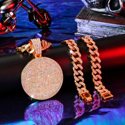 Men's Crown SOG Pendant Hip Hop Cuban Chain Iced Out Necklace