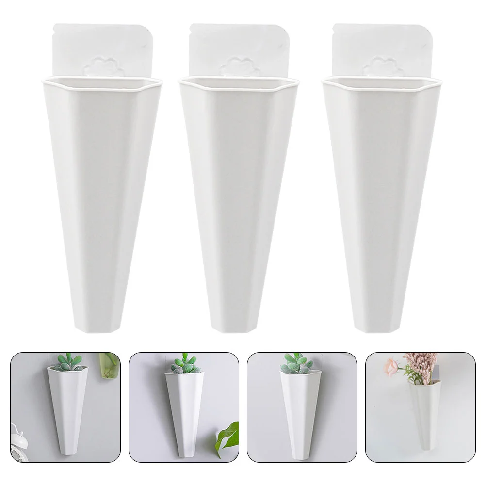 

3 Pcs Hydroponic Wall-Mounted Flower Pot for Plants Pots Flowerpots Indoor Interior Decorative Hanging Planters Vase Container