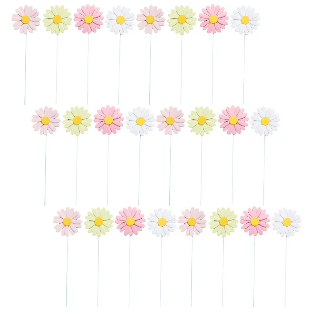 

40 Pcs Toppers Daisy Flower Picks Plastic Daisy Floral Cupcake Toppers Decorations Birthday Party Dessert Banquet Floral