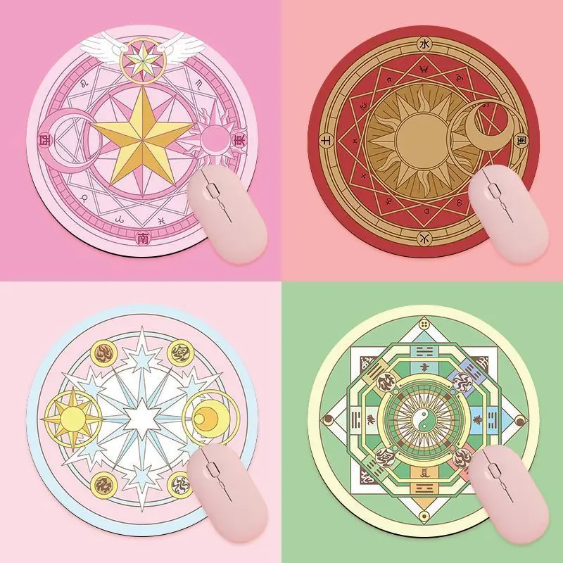 Cardcaptor Sakura Small Round Mouse Pad Magic Circle Halloween Gift Girl Wrist Warmers Shaped Portable Computer Office Desk Mat