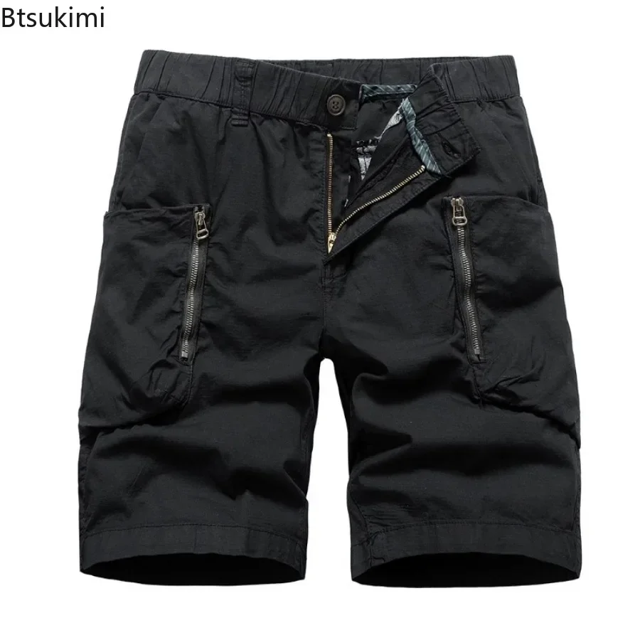 Men's Casual Shorts Summer Military Cargo Short Trousers Cotton Loose Sweatpants Men Fashion Solid Multi-pockets Tactical Shorts