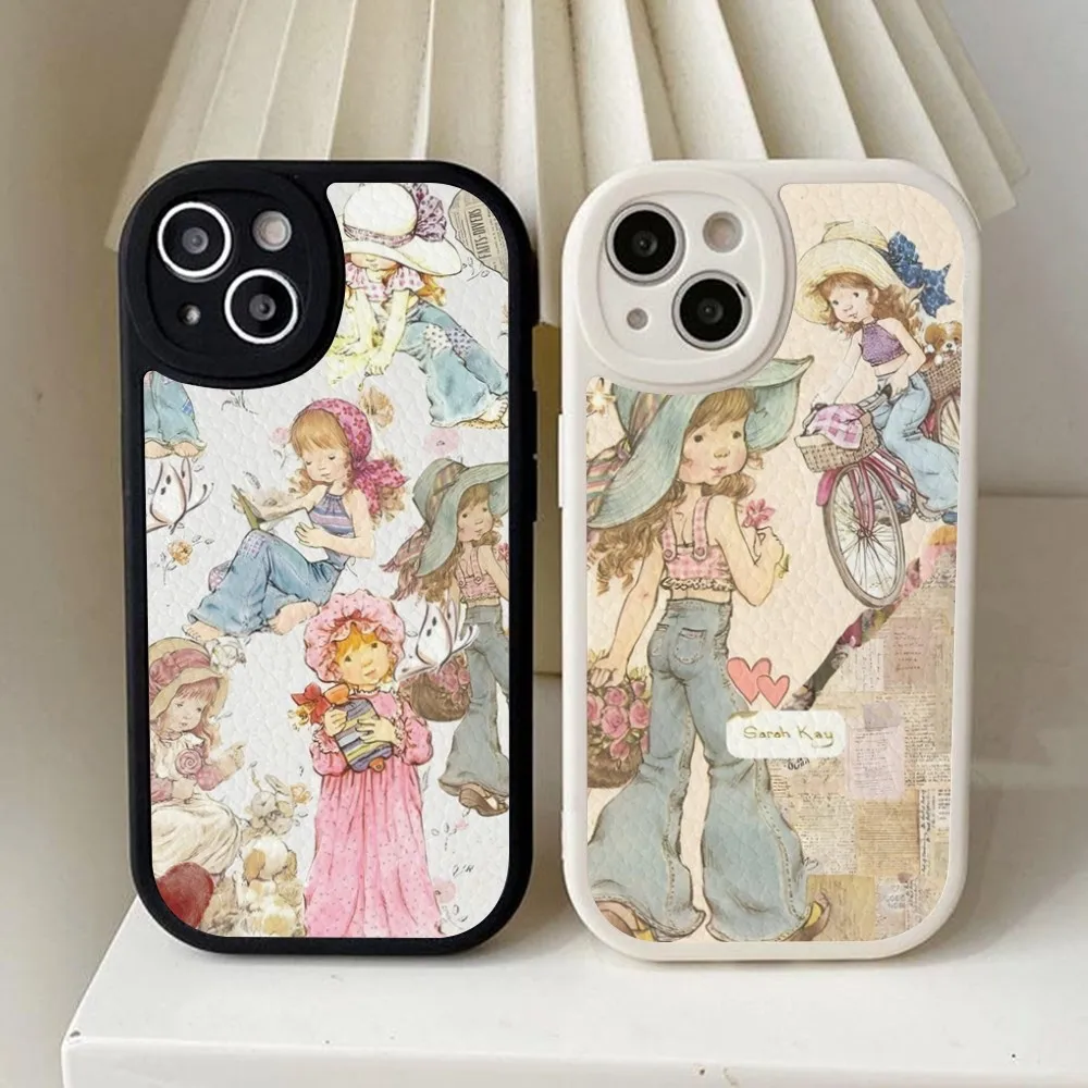 S-Sarah K-Kay L-Little Girl Phone Case Hard Leather For iPhone 16 15 14 13 12 Mini 11 14 Pro Max Xs X Xr 7 8 Plus Fundas