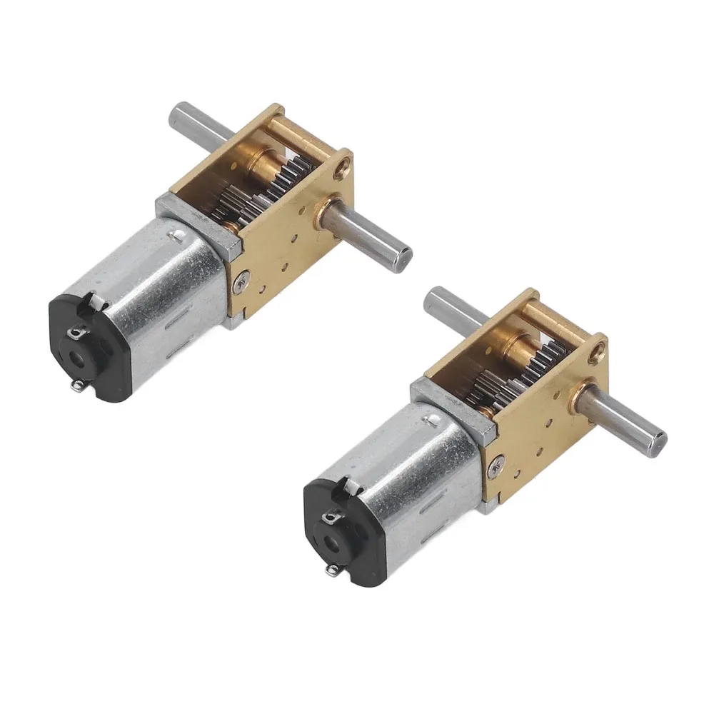 Double Shaft DC Geared Motor 6V DC Copper Material Worm Drive Motor Low Noise 3x10mm Shaft High Torque Gearbox