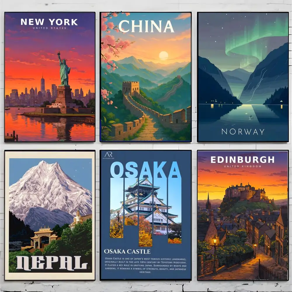 travel architecture Landmark Poster Premium Decor Art & Gift for Household Lounge Home Ornaments