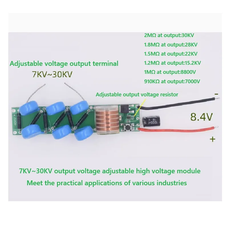 30KV~7KV Adjustable Output High Voltage Module High Voltage Coil Boost Module Discharge Module 203-42
