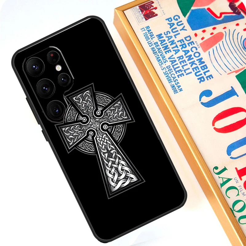 Celtic Knot Cross Case For Samsung Galaxy S24 Ultra S23 S22 S20 S21 FE Note 10 20 Ultra S8 S9 S10 Plus Cover