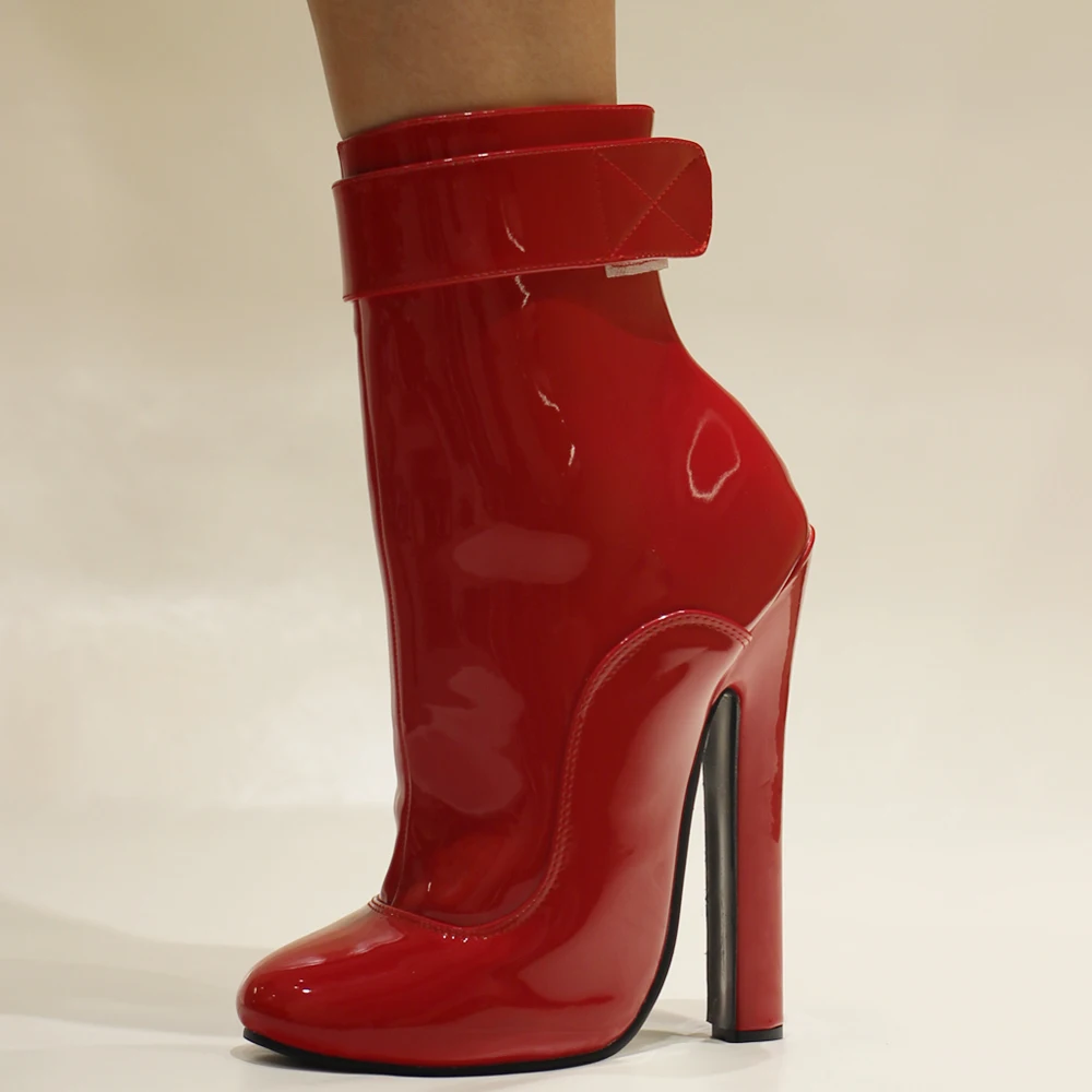 

15-17CM High Heels Fetish Vintage Ankle Boots crossdresser Shoes Size36-46
