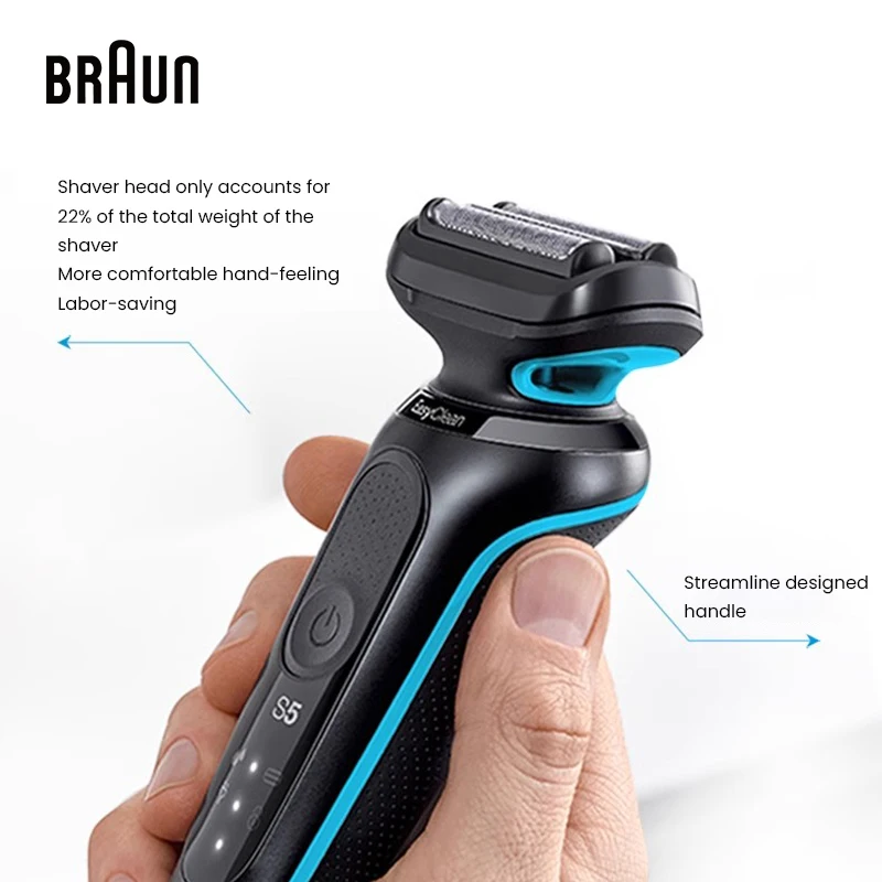 Braun Series 5 50-B4200cs Electric Shaver for Men 3D Floating Blade Foil Cutter Shaving Shaver With Sideburns Trimmer