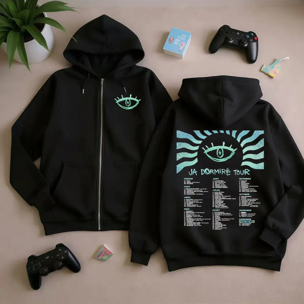 

Мужская толстовка La Fumiga Ja Dormire Tour 2026 на молнии, повседневная куртка, свитшот в стиле хип-хоп, оверсайз, осенний пуловер