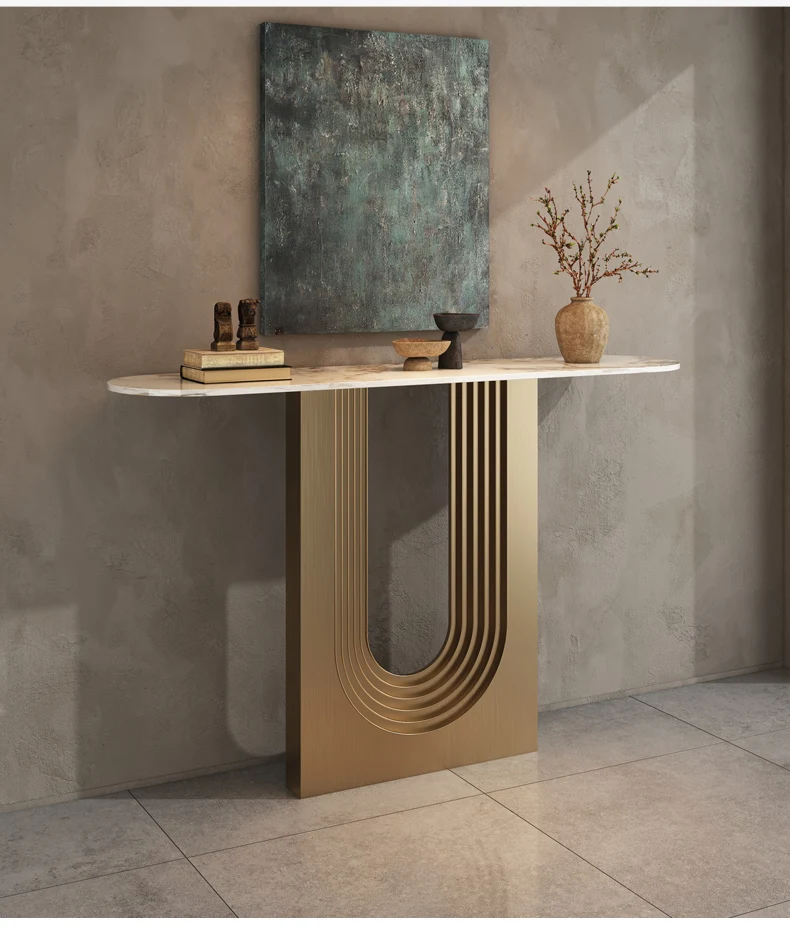 Living Room Furniture Designer Console Table With Marble Top Hotel Table White Marble Console Table Modern