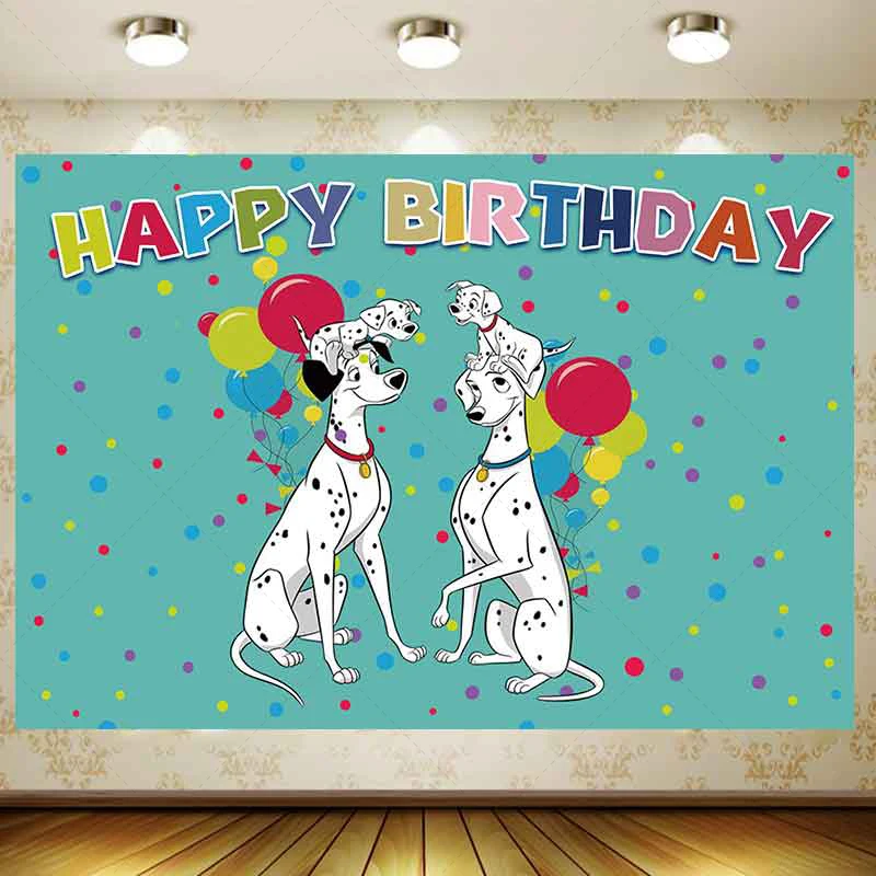 One Hundred Dalmatians Background Boy Girl Birthday Party Supplies Dog Background Baby Gift Wall Decor Dalmatian Baby Shower