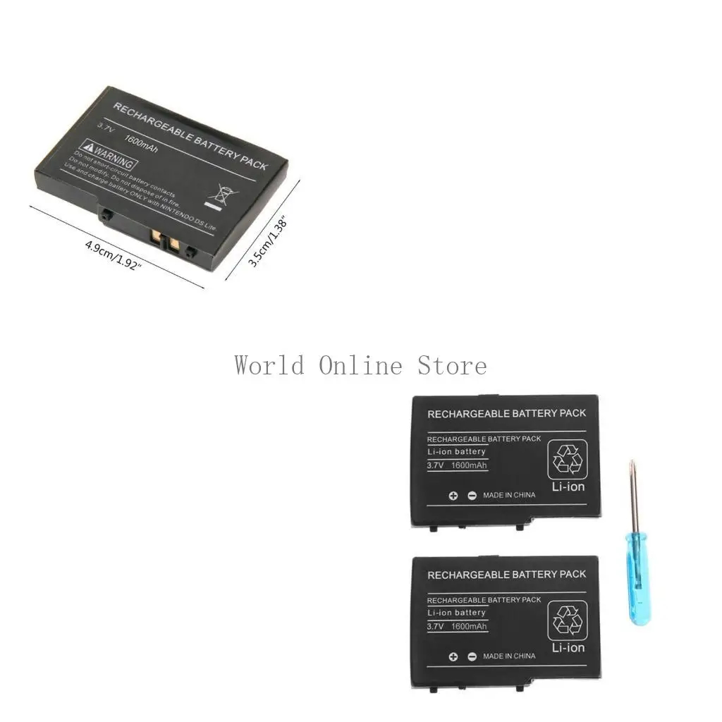 

1600mah Battery for DS Lite for Nds for Ndsl 3.7V Rechargeable Lithium-ion Battery + Tool Pack 87HC