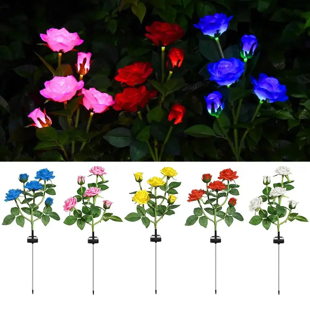 

LED Solar Rose Flower Light Waterproof Garden Landscape Lamp Outdoor Lawn Home Decorative Flower Night Lights Valentine's Day