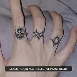 Long-lasting waterproof tattoo stickers, simulated non-reflective temporary tattoos, geometric patterns, fake finger tattoos